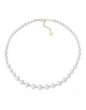 Collar de plata dorada con perlas43/48mm