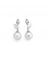 Pendientes de plata de hoja con perlas