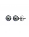 Pendientes de plata con perla gris 10mm