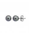 Pendientes clásicos con perla gris 8mm