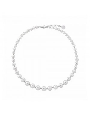Gargantilla de plata con perlas graduada