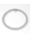 Collar doble de perlas de 8mm de plata