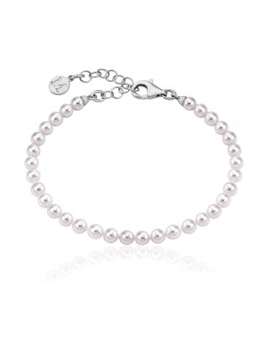 PULSERA DE PLATA CON PERLAS BLANCAS
