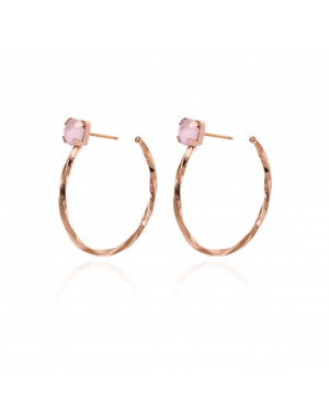 PENDIENTES CRIOLLA ENTRELAZADO POWDER RO