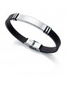 PULSERA  ACERO Y CAUCHO NEGRO SR FASHION