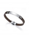 PULSERA ACERO Y CAUCHO MARRON SR FASHION
