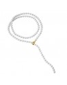 Collar largo ajustable con perla blanca
