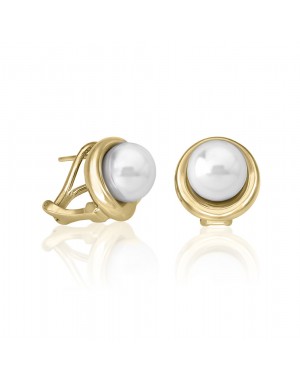 PENDIENTES CORTOS OMEGA PLATA CHAPADA