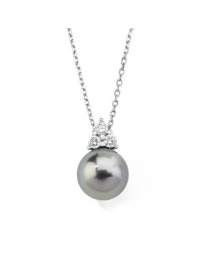 COLGANTE CERES CON PERLA GRIS Y CADENA                                