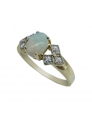 RING OPAL AND DIAMONDS 14KT                                           