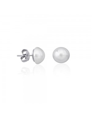 PENDIENTES LYRA DE PLATA Y PERLA                                      