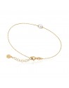 PULSERA DE PLATA CON BAÑO DE ORO Y PERLA                              