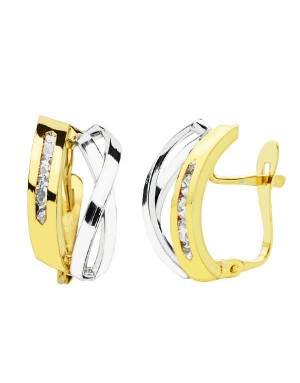 PENDIENTES BICOLOR BANDAS 16 X 8 MM.