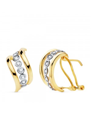 PENDIENTES BICOLOR BANDAS 17 X 8 MM