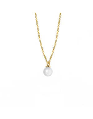 COLGANTE PLATA DORADA CON PERLA                                       