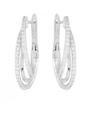 PENDIENTES SHATT PLATA Y CZ                                           