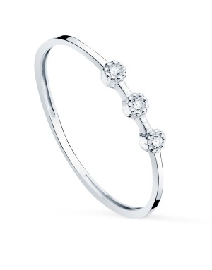 18K WHITE GOLD DIAMOND RING 0.0240 CT DIAMONDS BODY 1.10 MM