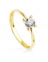 SOLITAIRE YELLOW GOLD CUBIC ZIRCONIA 4,5MM.
