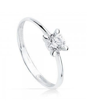 SOLITAIRE WHITE GOLD ZIRCONIA 4,5 MM.