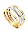SORTIJA BICOLOR 18K BANDAS ANCHO 10 MM