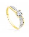 SOLITAIRE GOLD BICOLOUR CUBIC ZIRCONIA 4 MM