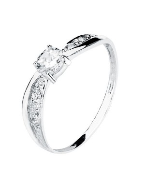 SOLITAIRE WHITE GOLD ZIRCONIA 4 MM