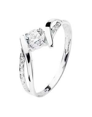 SOLITARIO ORO BLANCO CIRCONITAS 4 MM.