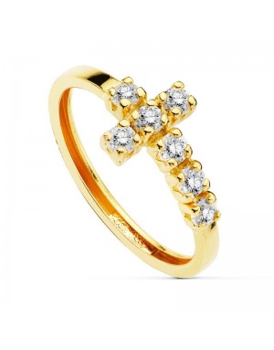 7 ZIRCONIA CROSS RING. 2 MM