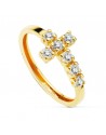 7 ZIRCONIA CROSS RING. 2 MM