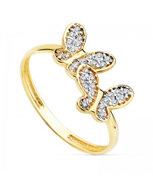 SORTIJA MARIPOSAS BICOLOR CIRCONITAS