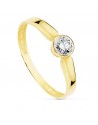SOLITAIRE YELLOW GOLD ZIRCONIA CHATON. 4,5 MM.