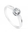 SOLITAIRE WHITE GOLD ZIRCONIA CHATON 4,5 MM.
