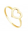 18K YELLOW GOLD OPENWORK HEART RING WITH 9MM.