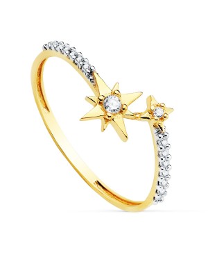 BICOLOUR ZIRCONIA STAR RING