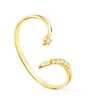 18K SORTIJA ORO AMARILLO SERPIENTE ABIERTA ANCHO TOTAL 10 MM