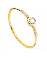 18K SOLITAIRE YELLOW GOLD BODY RED.1MM WHITE TOPAZ NATURAL 0.1683 CTS.