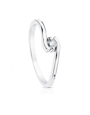 18K SOLITARIO ORO BLANCO DIAMANTE TALLA BRILLANTE 0,100 QTES. G-VS2