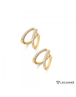 PENDIENTES DOBLE ARO BRILLANTES 0.144K                                                              