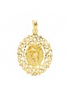 18K MEDALLA VIRGEN DE LA MACARENA CERCO FILIGRANA 28 X 21 MM
