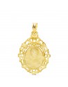 18K MEDALLA VIRGEN DE LA MACARENA CERCO FILIGRANA 27 X 20 MM