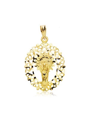 18K MEDALLA VIRGEN DEL PILAR ORLA 28 X 21 MM