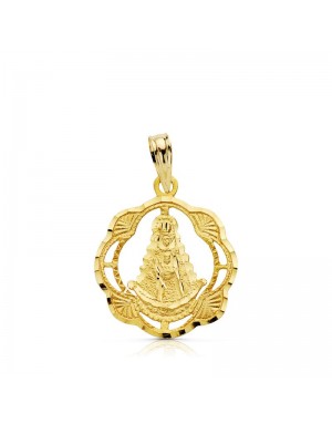 18K MEDALLA VIRGEN DEL ROCIO PANDERETA 20 X 17MM