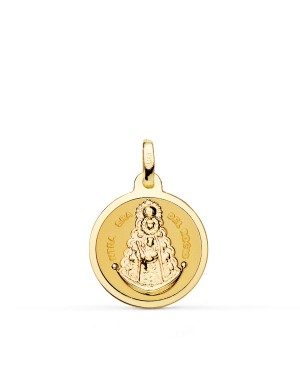 18K MEDALLA VIRGEN DEL ROCIO BRILLO 18MM