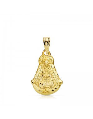 18K VIRGEN DEL ROCIO SILUETA 20 X 15 MM TALLADA