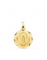 18K MEDALLA VIRGEN DEL PILAR TALLADA 18 MM.