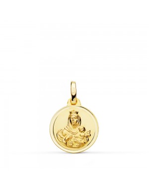 18K MEDALLA VIRGEN DEL CARMEN BISEL 14 MM