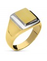 18K SELLO CABALLERO ORO BICOLOR CUADRADO