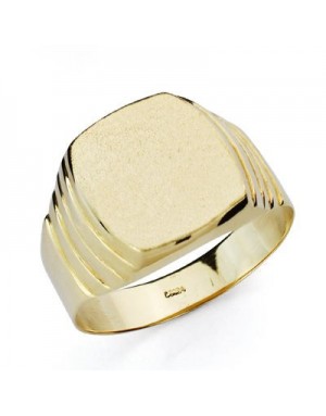 18K SELLO ORO AMARILLO CABALLERO GALLONES HUECO