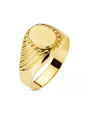 18K SELLO ORO AMARILLO CABALLERO TALLADO.