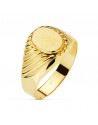 18K SELLO ORO AMARILLO CABALLERO TALLADO.